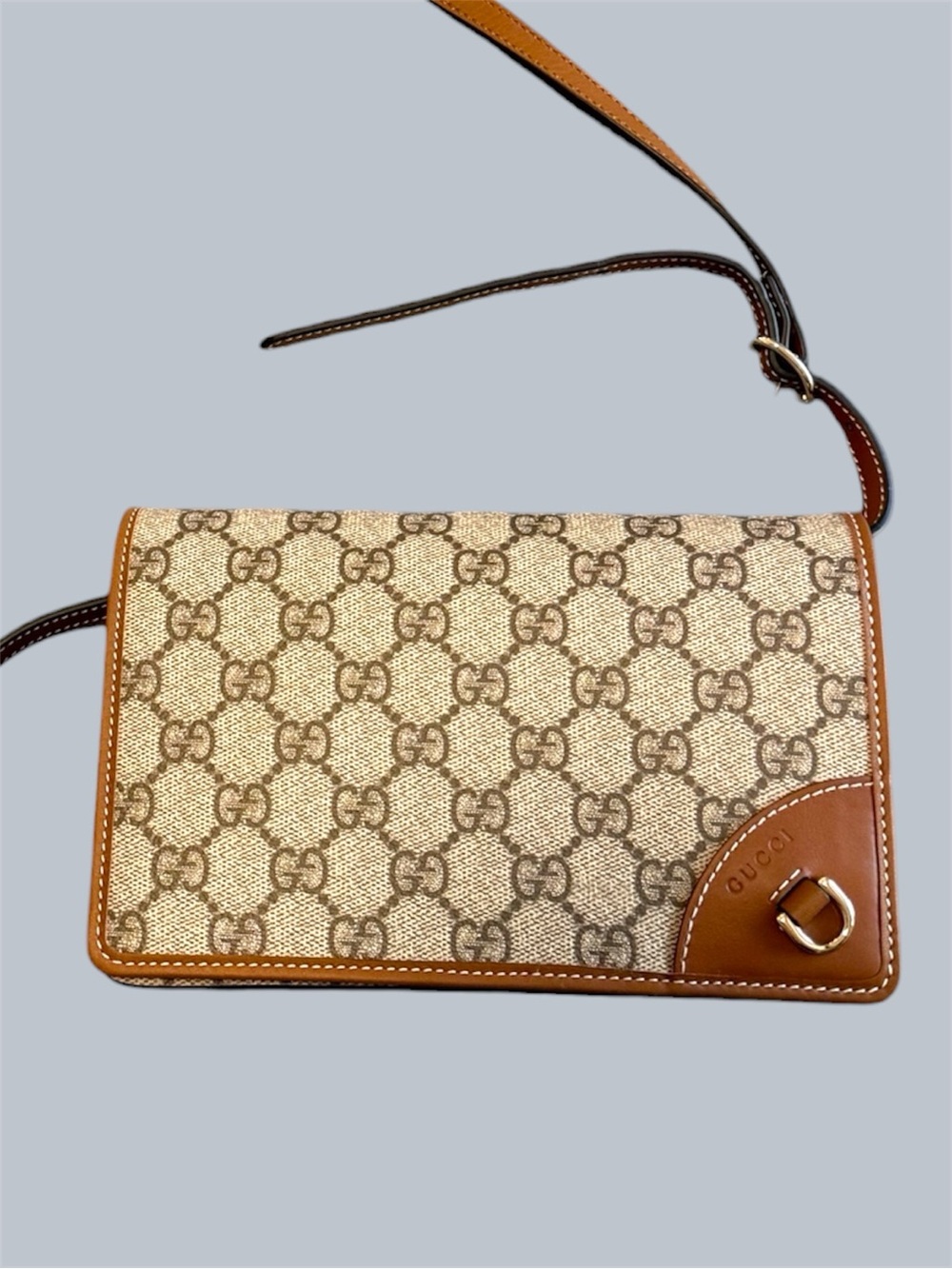 Gucci GG Emblem wallet bag with leather strap